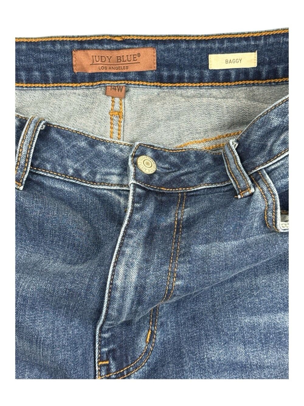 Judy Blue Wilhemina High Waist Baggy Wide Leg Jeans 14W Medium Wash Stretch - Picture 3 of 8